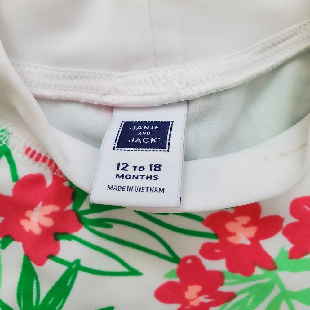 Janie and Jack Baby Girls' Tropical Rash Guard Swim Shirt 12-18m